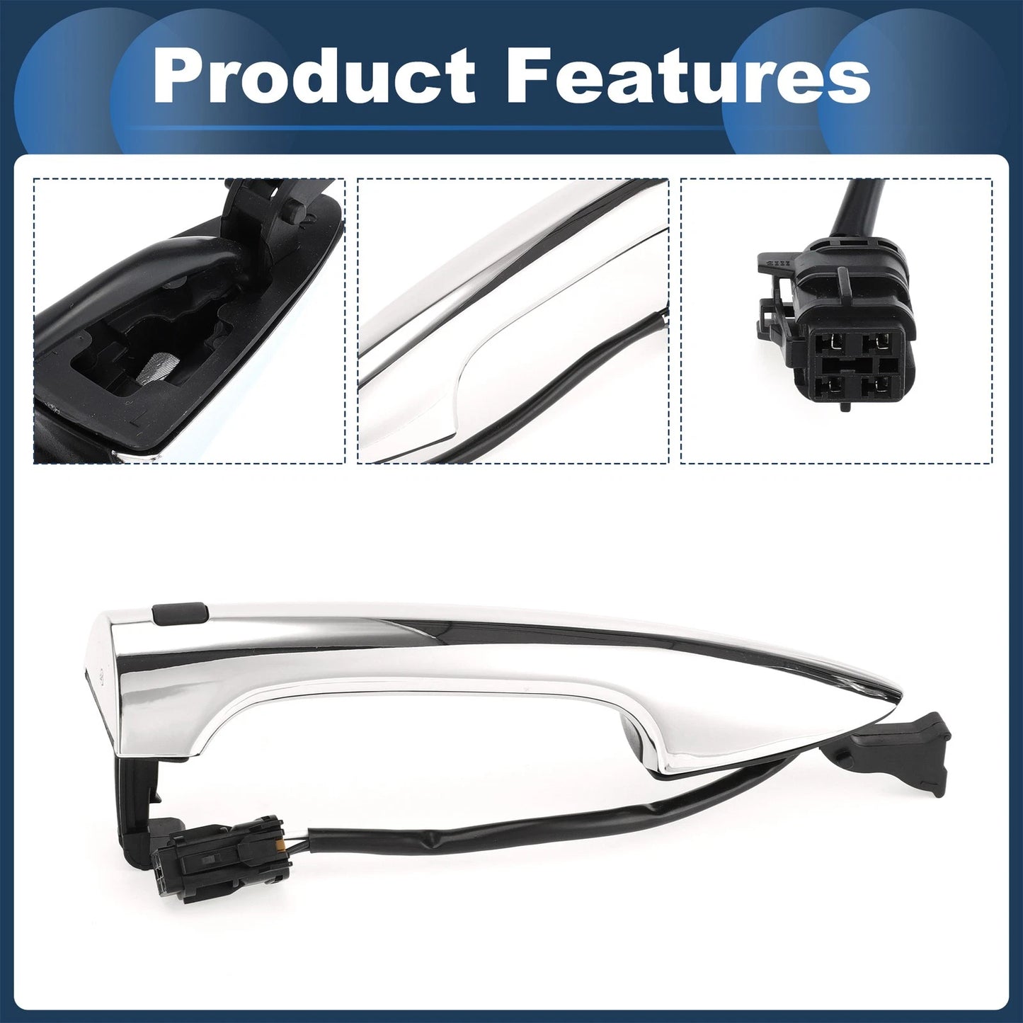 Front Right Exterior Door Handle for Kia K2 Silver Tone (2011-2016)