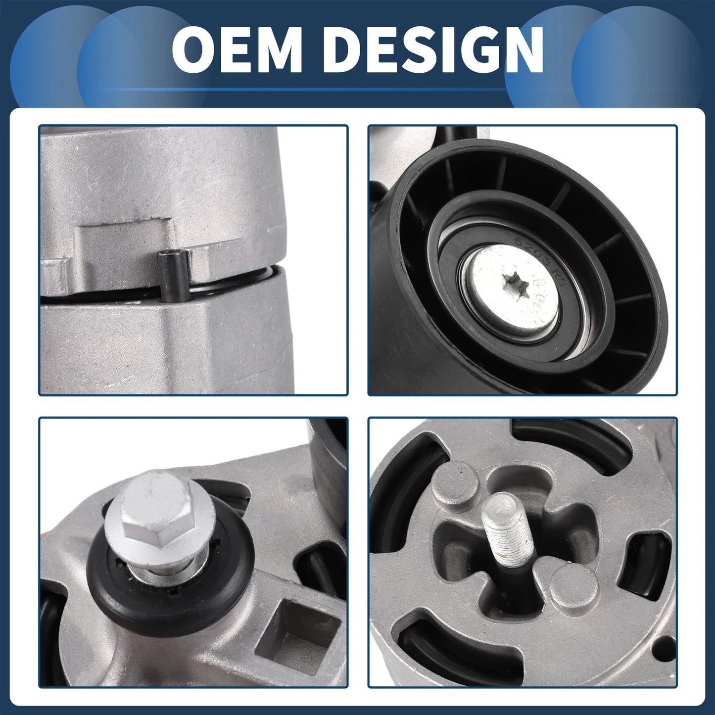 Belt Tensioner for Ford Transit 2.4 (2006-2014) - Durable Metal 1 x Unit