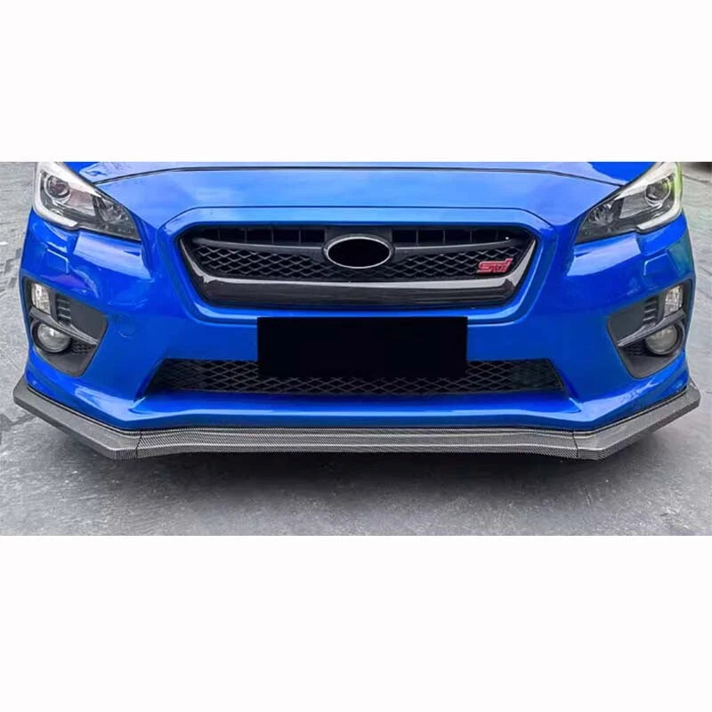 Carbon Fiber Style Front Bumper Lower Lip V-Style fit for Subaru WRX 2015-2021