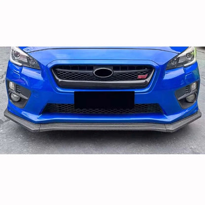 Carbon Fiber Style Front Bumper Lower Lip V-Style fit for Subaru WRX 2015-2021