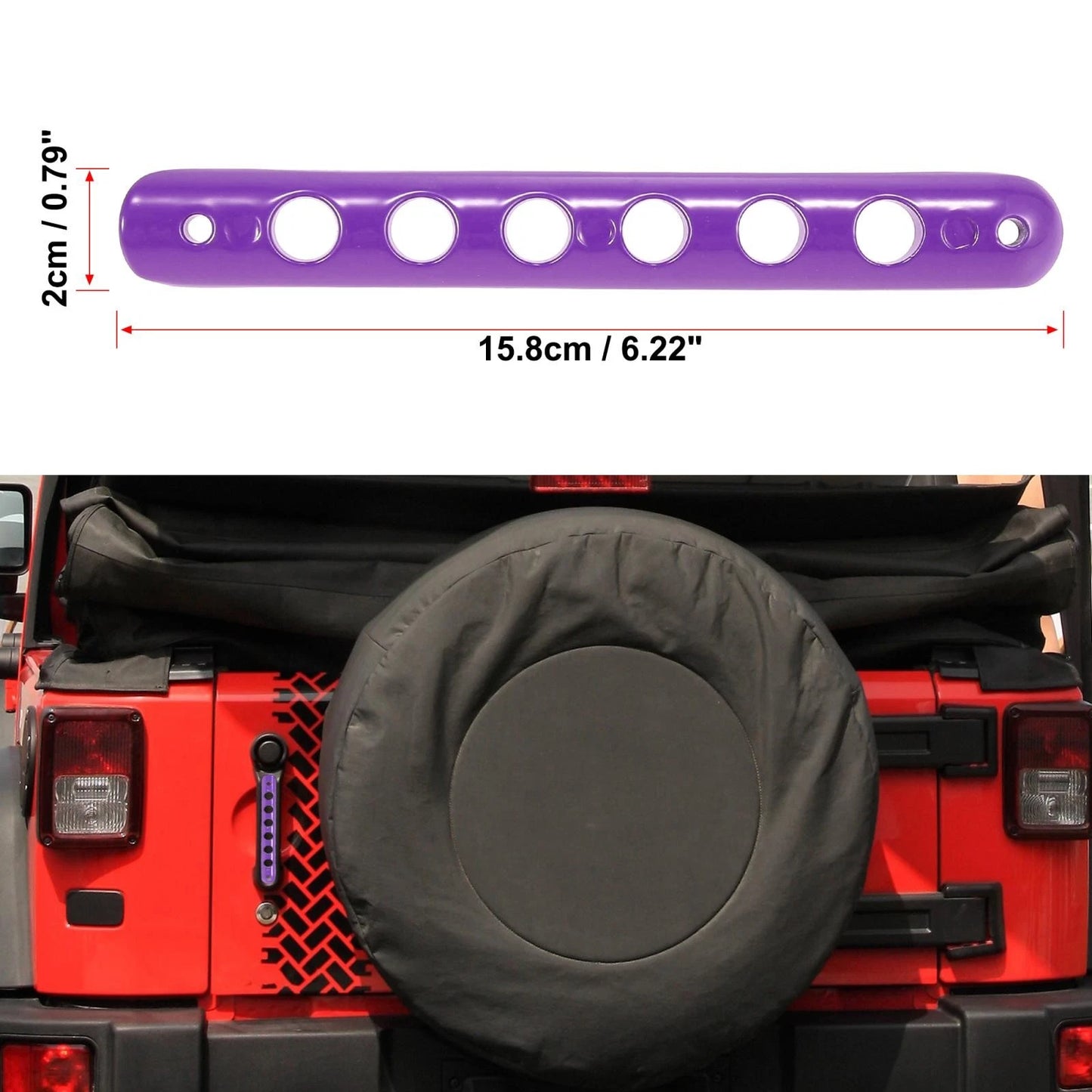 5 x Door Handle Insert Strip Covers for Jeep Wrangler 2007-2018 Purple