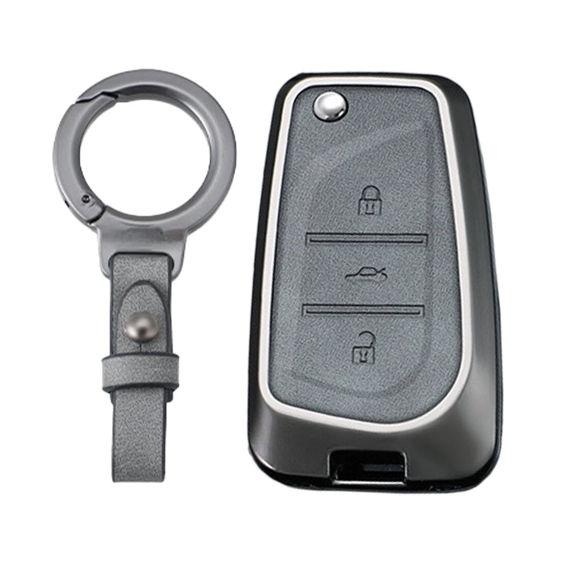 Key Cover Case with Key Fob for Toyota RAV4, Camry, C-HR, Hilux (2016-2023)