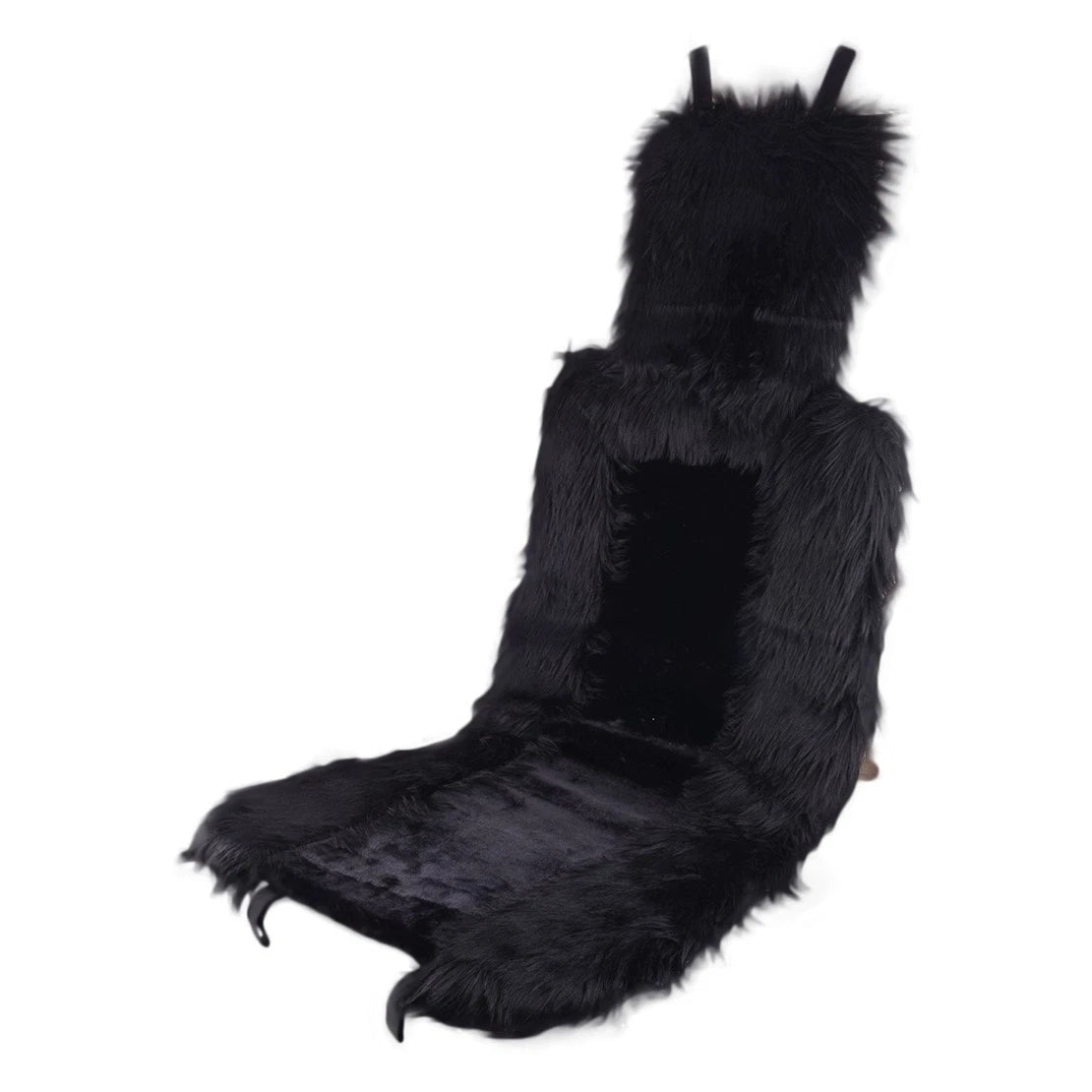 Soft Plush Front Seat Cover for Universal Car - Black