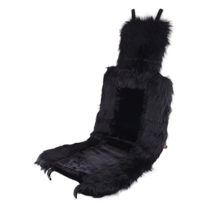 Soft Plush Front Seat Cover for Universal Car - Black