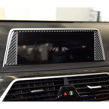 Soft Carbon Fiber Console Nav Display Frame Trim for BMW 7 Series G11 2016-2022