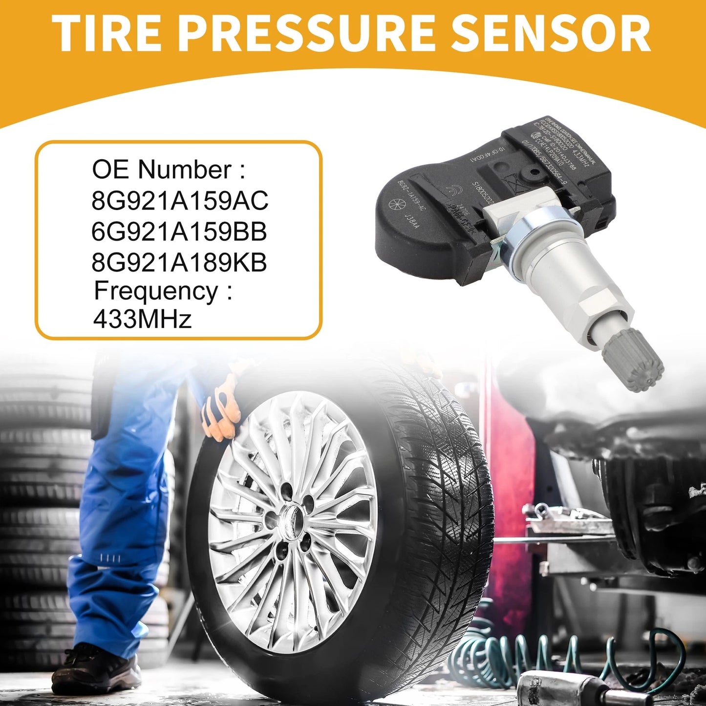 Tire Pressure Sensor 1 x 433MHz for Ford S-Max (2006-2015)