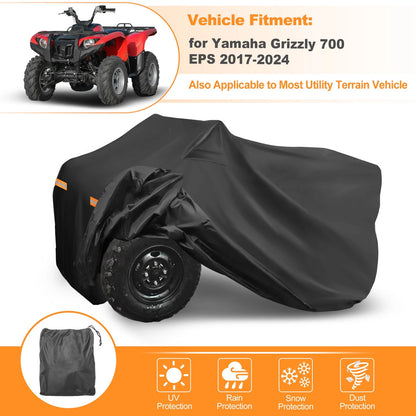 Waterproof Oxford ATV Cover 4 Wheelers Quad for Yamaha Grizzly 700 EPS BK