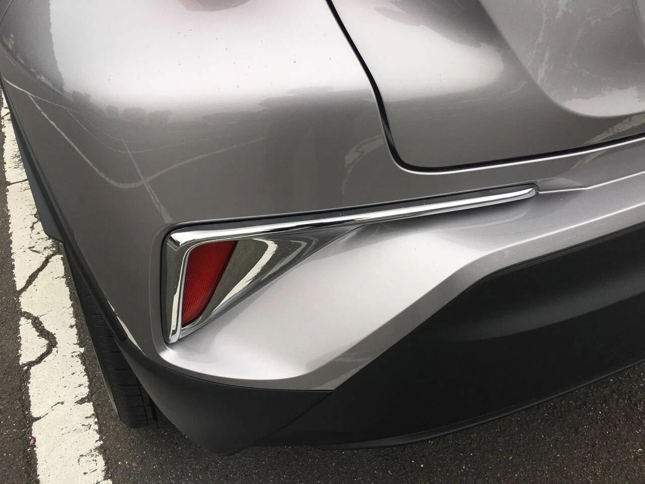 ABS Chrome Rear Fog Light Lamp Frame Cover Trim for Toyota C-HR (2018-2019) 2 x
