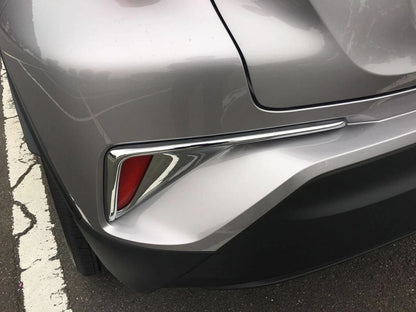 ABS Chrome Rear Fog Light Lamp Frame Cover Trim for Toyota C-HR (2018-2019) 2 x