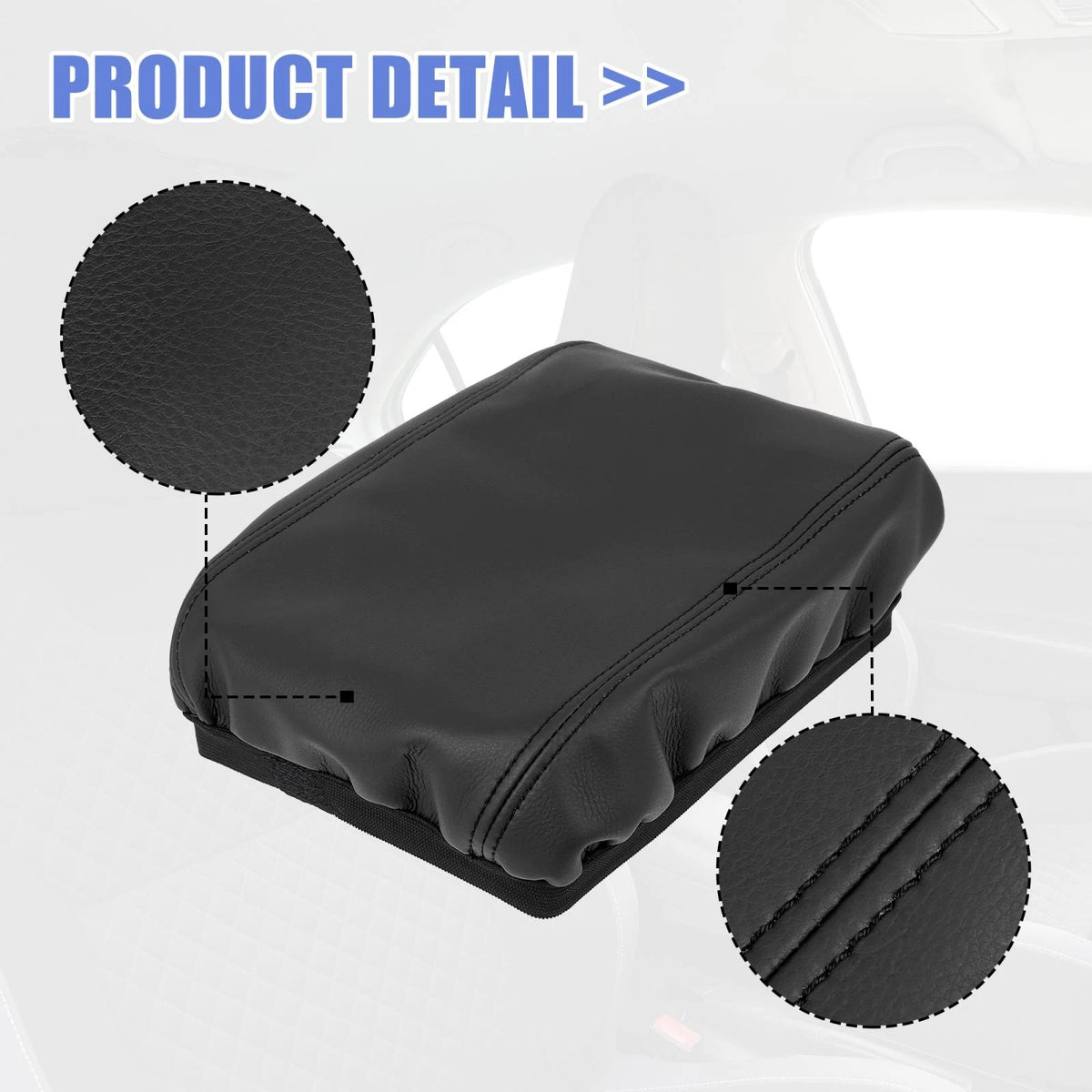 Black Center Console Lid Armrest Cover for Honda CR-V (2017-2021)