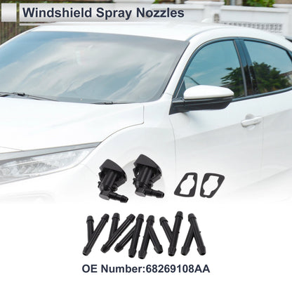 Washer Nozzle 6 Pcs Y Hose Connector for Dodge Black