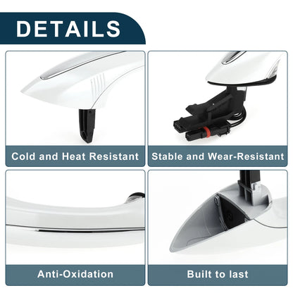 Rear Left Exterior Door Handle for BMW F07 F10 White Silver Tone
