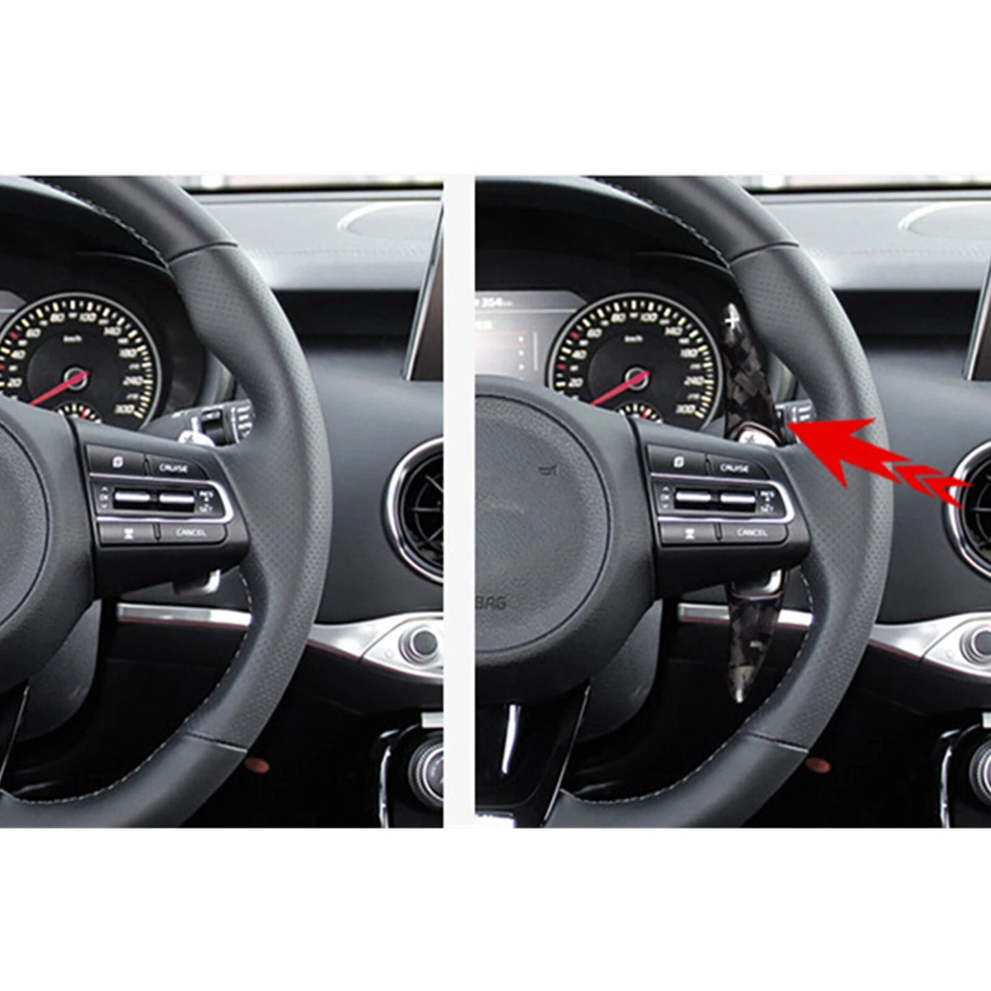 2 x Steering Wheel Shift Paddle Extensions for KIA Stinger (2018-2023)