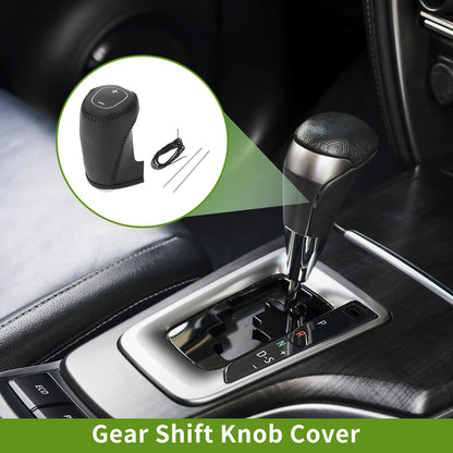Gear Shift Knob Cover for Chevrolet Malibu (2016-2020) Black Faux Leather