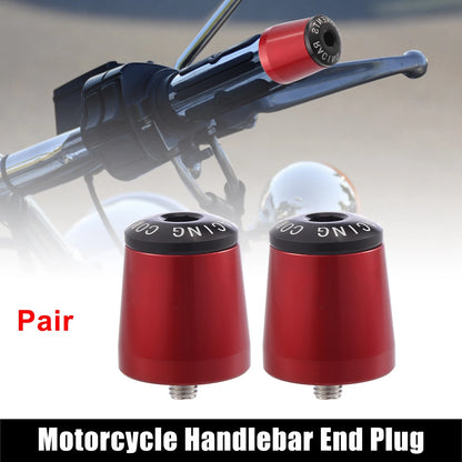 1 Pair Handlebar End Plugs for Kawasaki Ninja 400 Black Red (2018–2021)