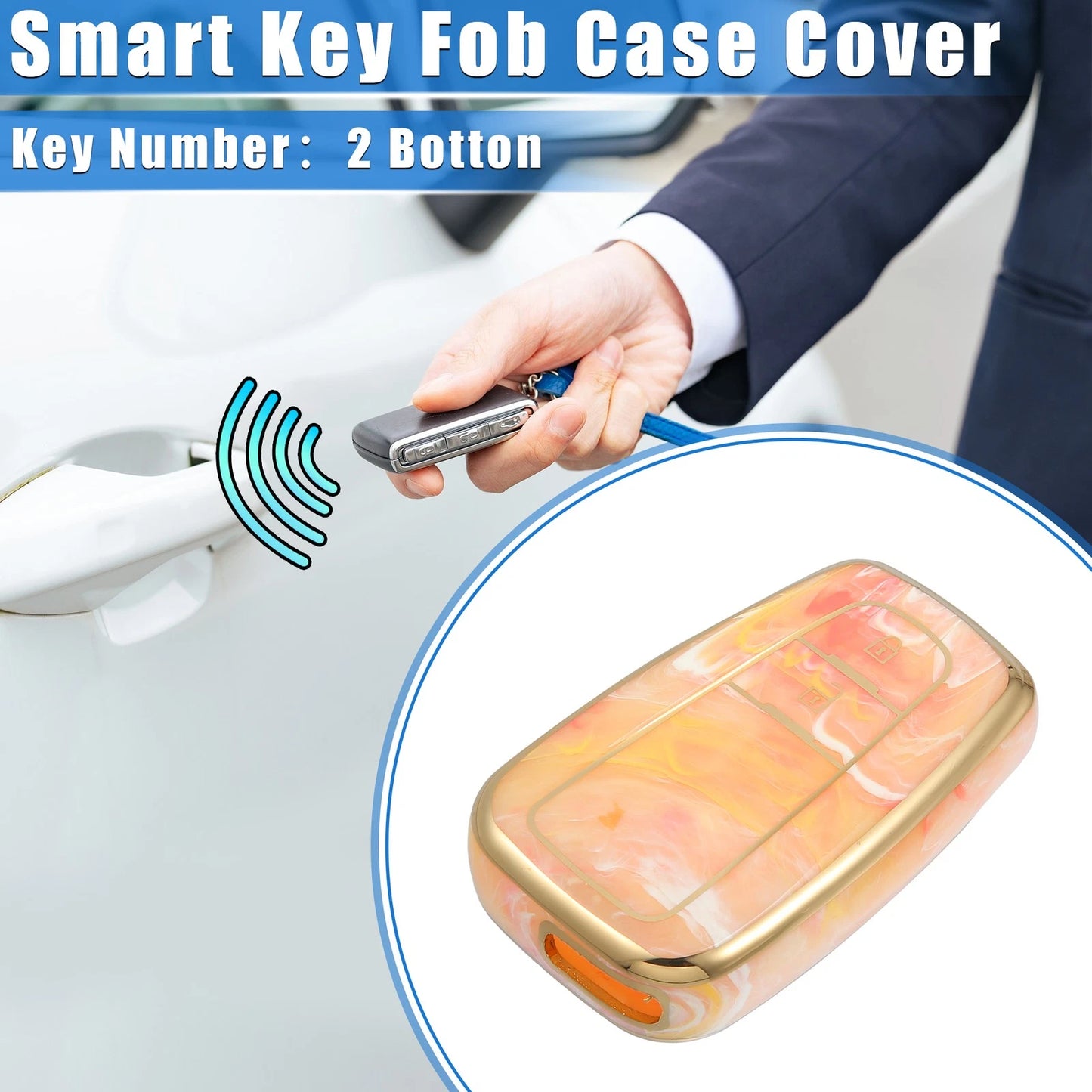 Remote Smart Key Fob Cover Case for Toyota Prius (2006-2022) Orange