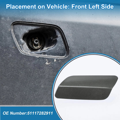 Bumper Headlight Washer Nozzle Cover Cap for BMW 640i (2012-2015) Gray
