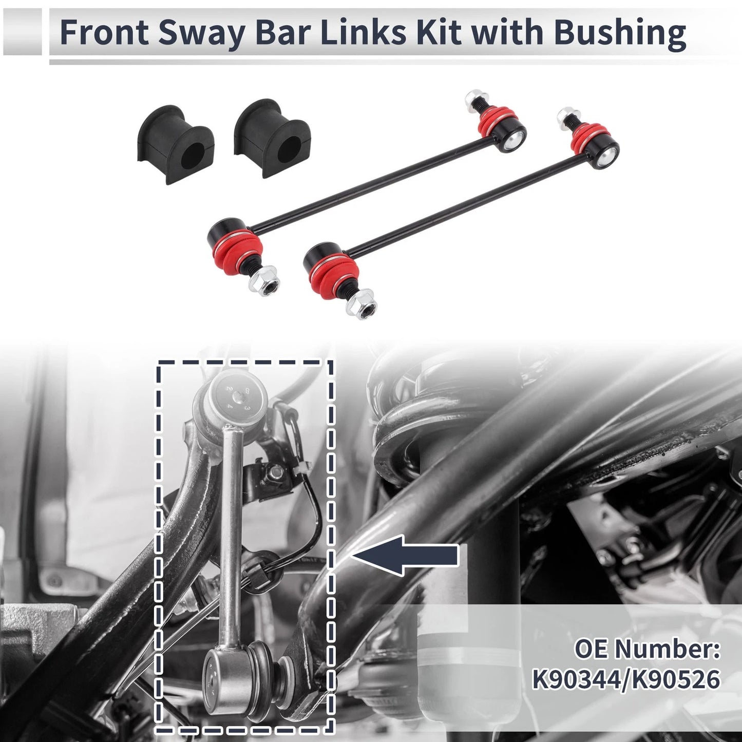 Front Stabilizer Bar Links & Bushings for Toyota Solara (2004-2008)