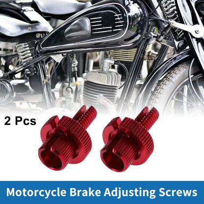 2 x Brake Lever Barrel Adjusters Screws M8 Red for Motorcycle