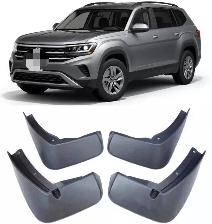 2x Front & Rear Molded Splash Guards Mud Flaps for VW Atlas (2018–2023)