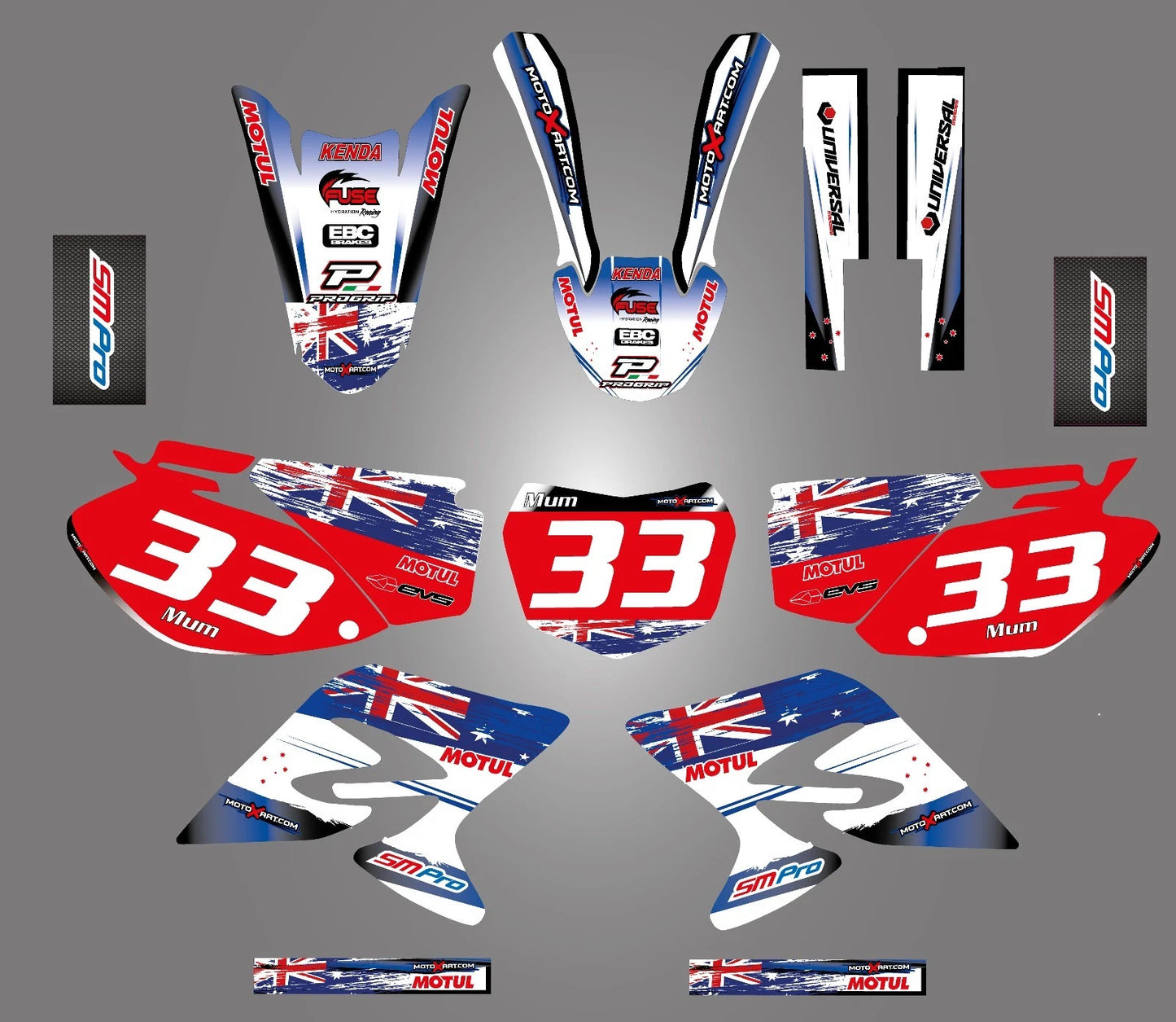 Custom Graphic Kit - AUSSIE PRIDE for Yamaha TTR 230 (2005-2015) Stickers