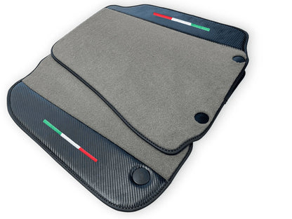 Gray Floor Mats for Ferrari 812 GTS with Carbon Fiber (2020-2023)