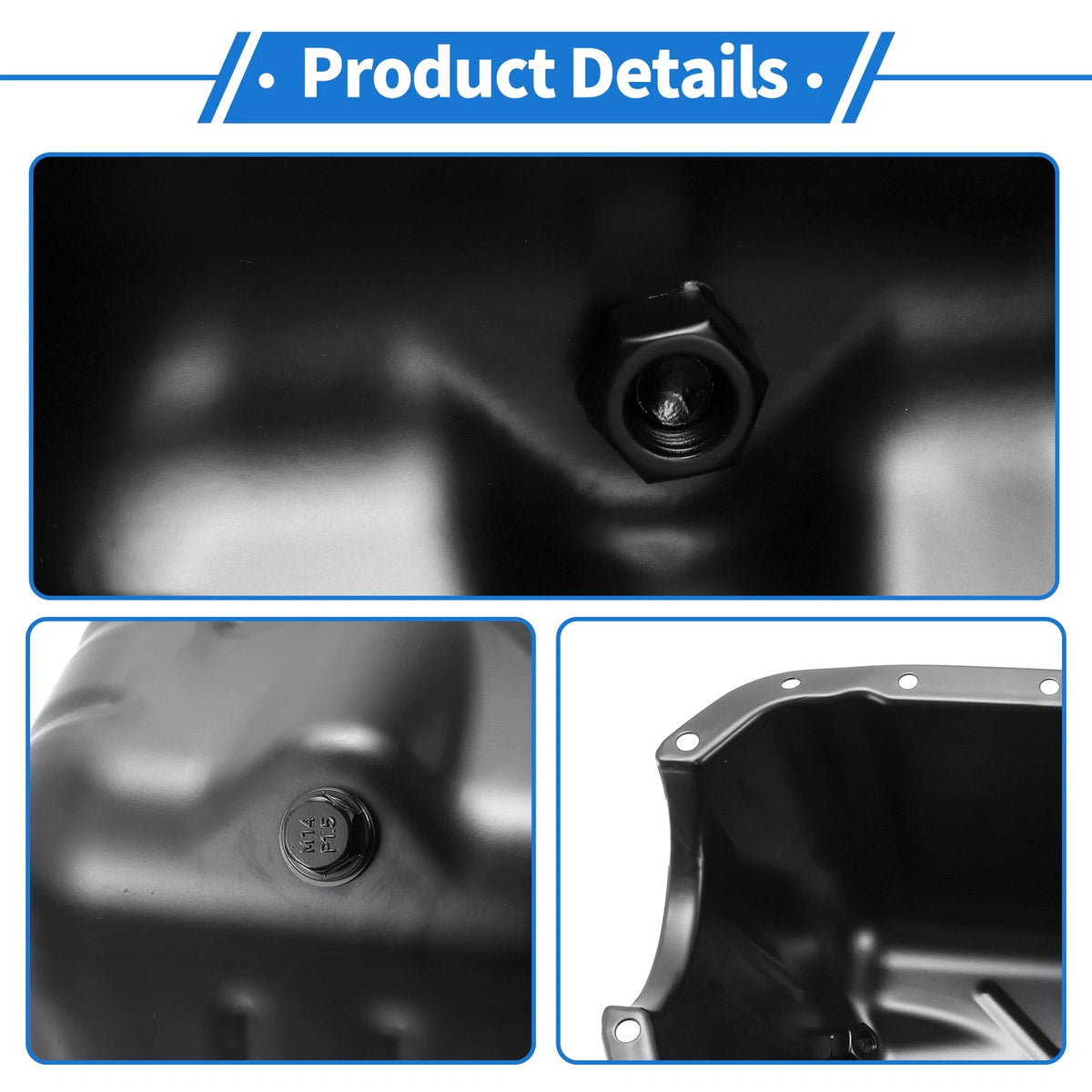 Engine Oil Pan for Jeep Wrangler (2000-2006) - 1 x No.53010340AB, Iron Black