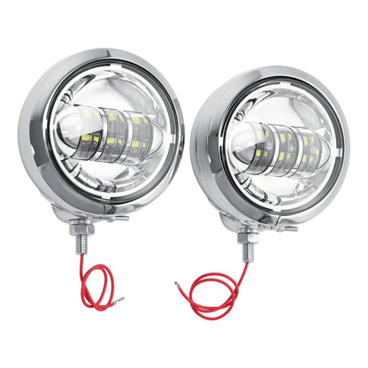 4-1/2" Chrome Auxiliary Fog Lights & Housing for Harley Davidson