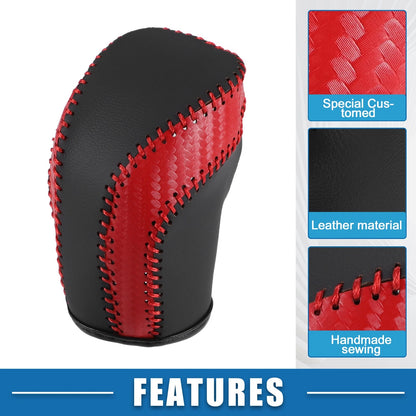 Car Gear Shifting Knob Cover for Toyota Corolla (2019-2022) Red Black Stitches