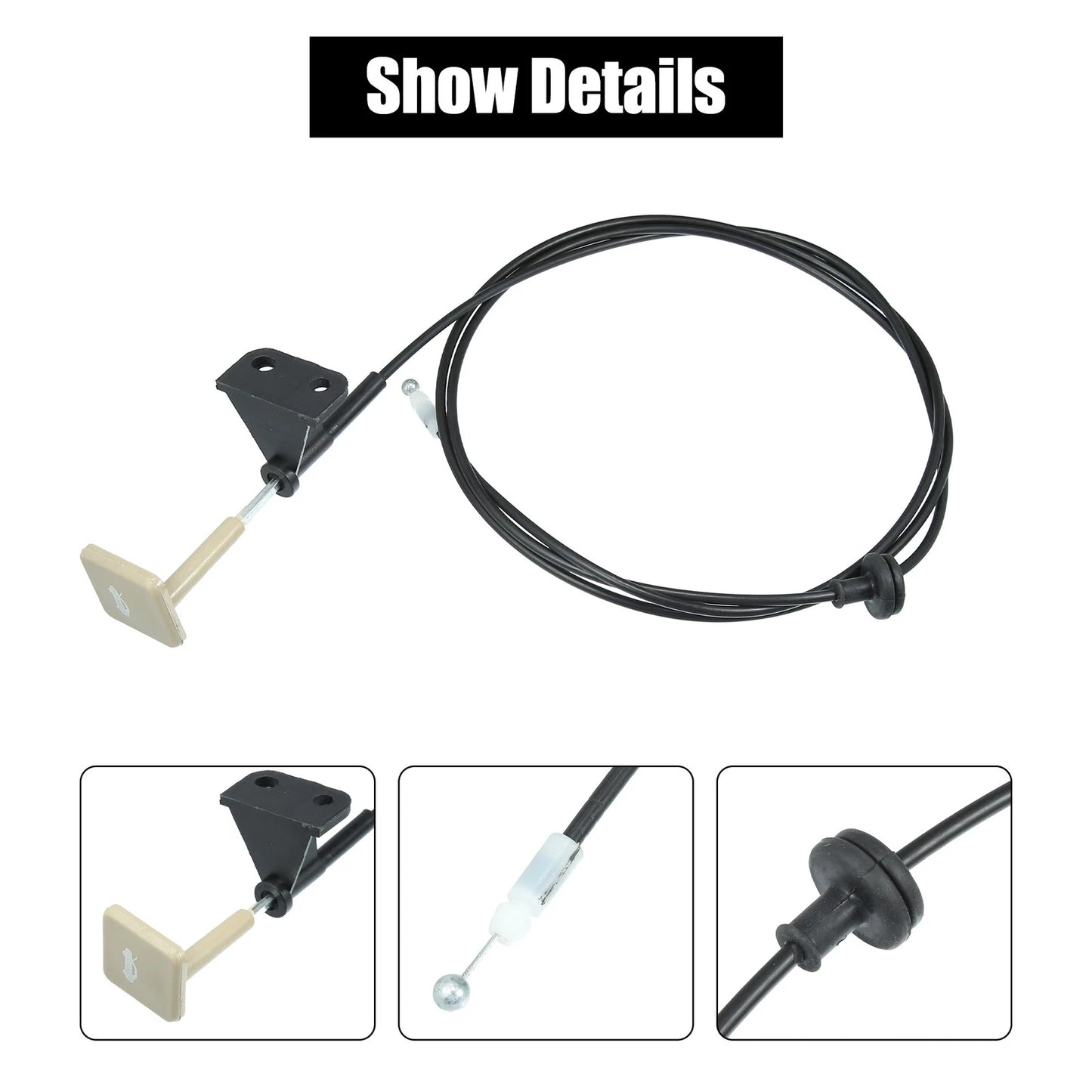Front Hood Latch Lock Release Cable for Honda Civic (2006-2011) Beige
