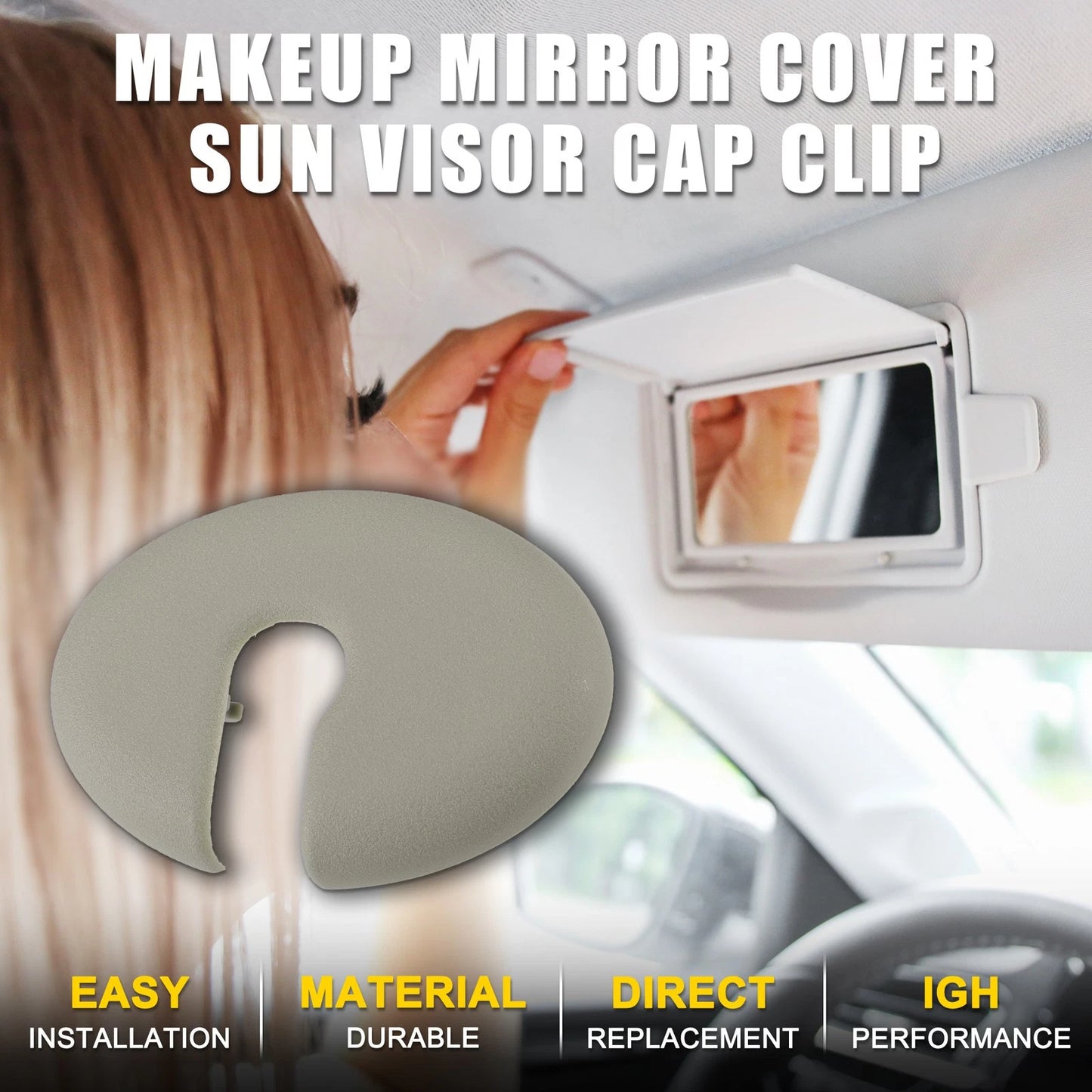 Makeup Mirror Cover for Toyota (Grey) - 1 Set