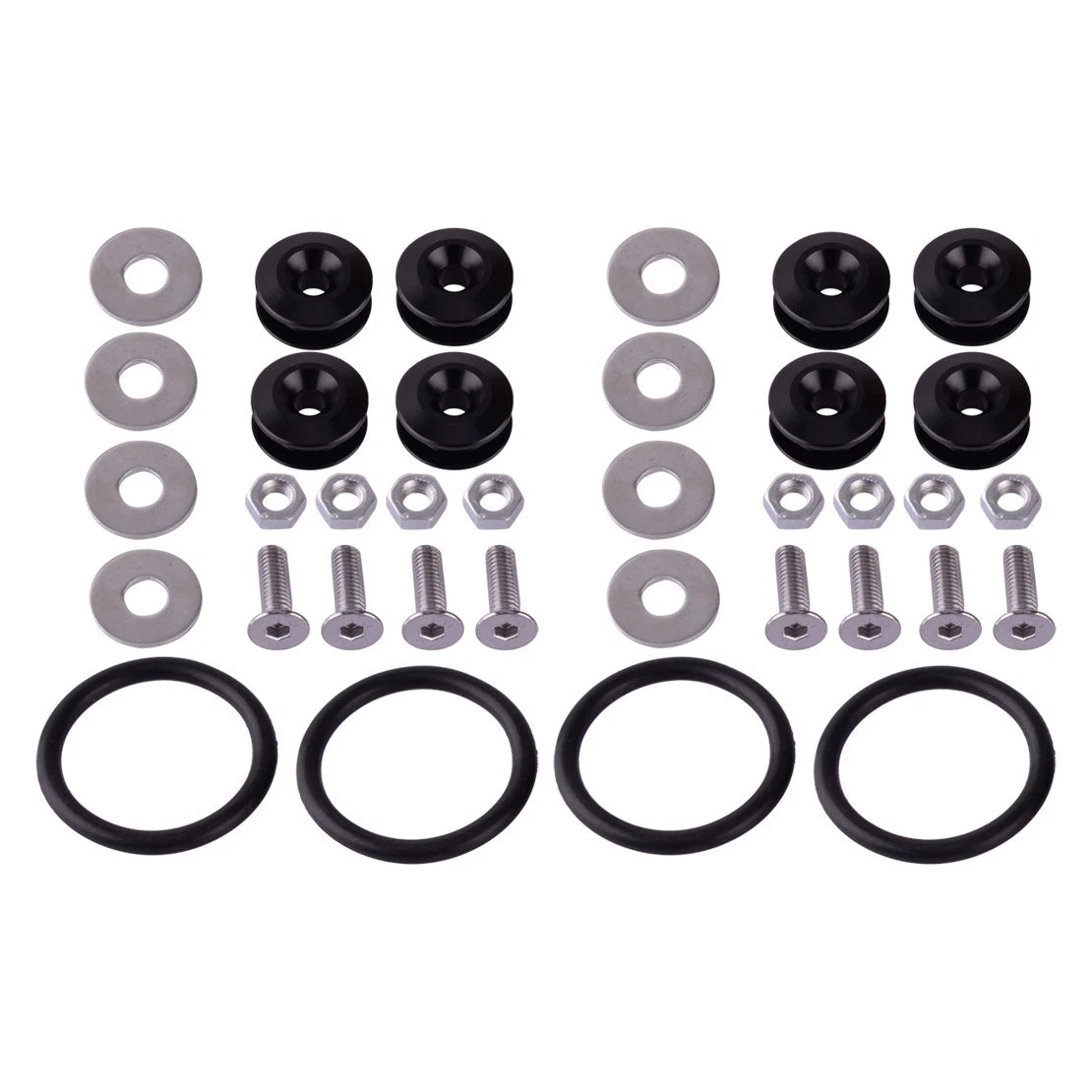 8x Black JDM Aluminum Quick Release Bumper Fender Fasteners for Car