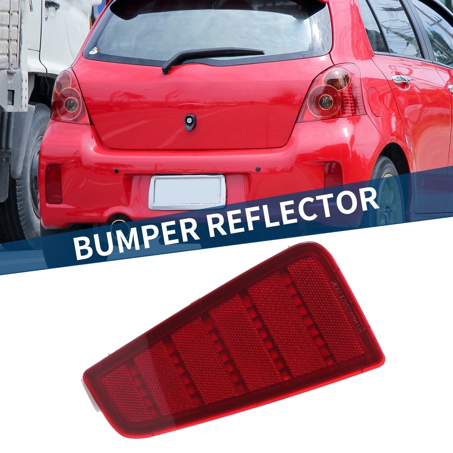 Rear Left Bumper Reflector for Toyota Yaris (2012-2014) Red