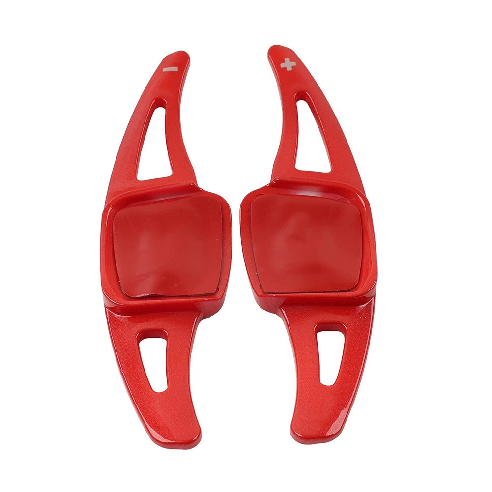 Red Steering Wheel Paddle Shifter Extensions for VW Golf, Atlas, Sharan, Touareg
