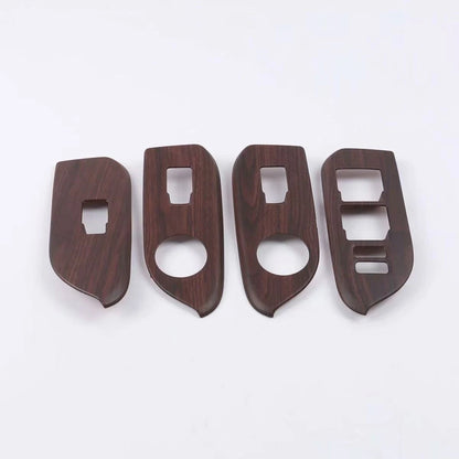 12x Wood Grain Window Switch Panel Cover for Toyota Prado FJ150 (2010–2021)