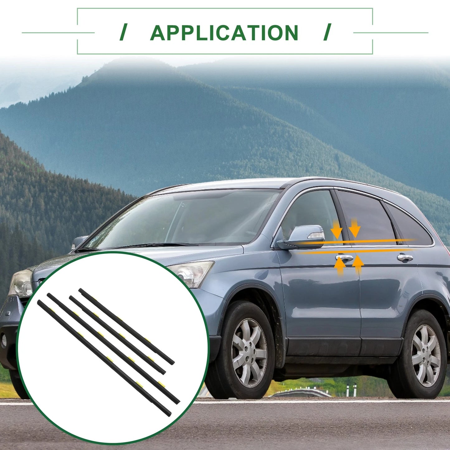 4pcs Weatherstrip Window Seal for Honda CR-V (2002-2006)
