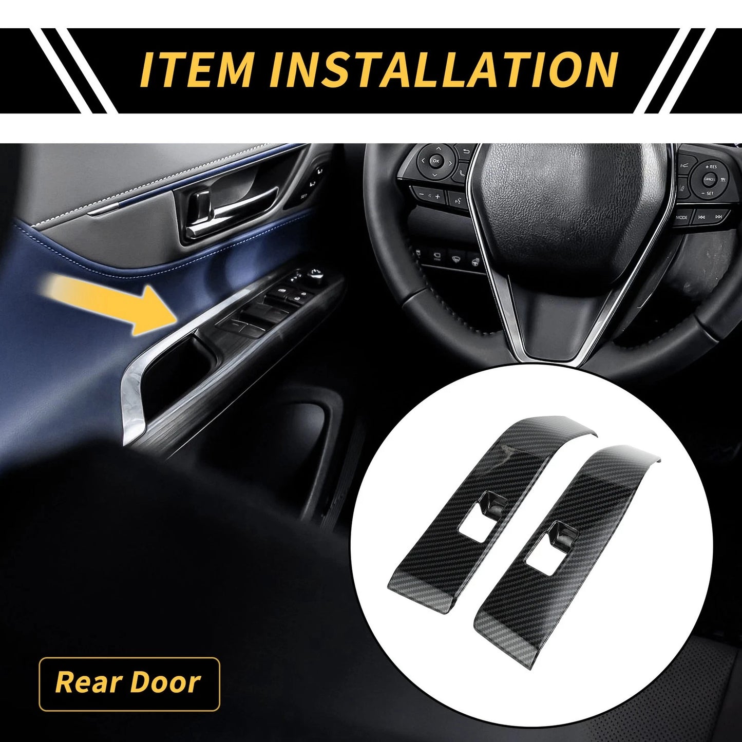 Set Carbon Fiber Pattern Door Window Switch Panel for Toyota Tacoma (2016–2023)