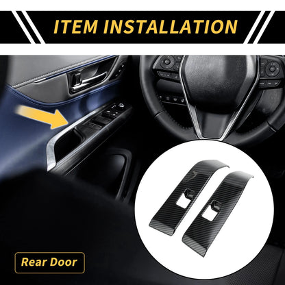 Set Carbon Fiber Pattern Door Window Switch Panel for Toyota Tacoma (2016–2023)