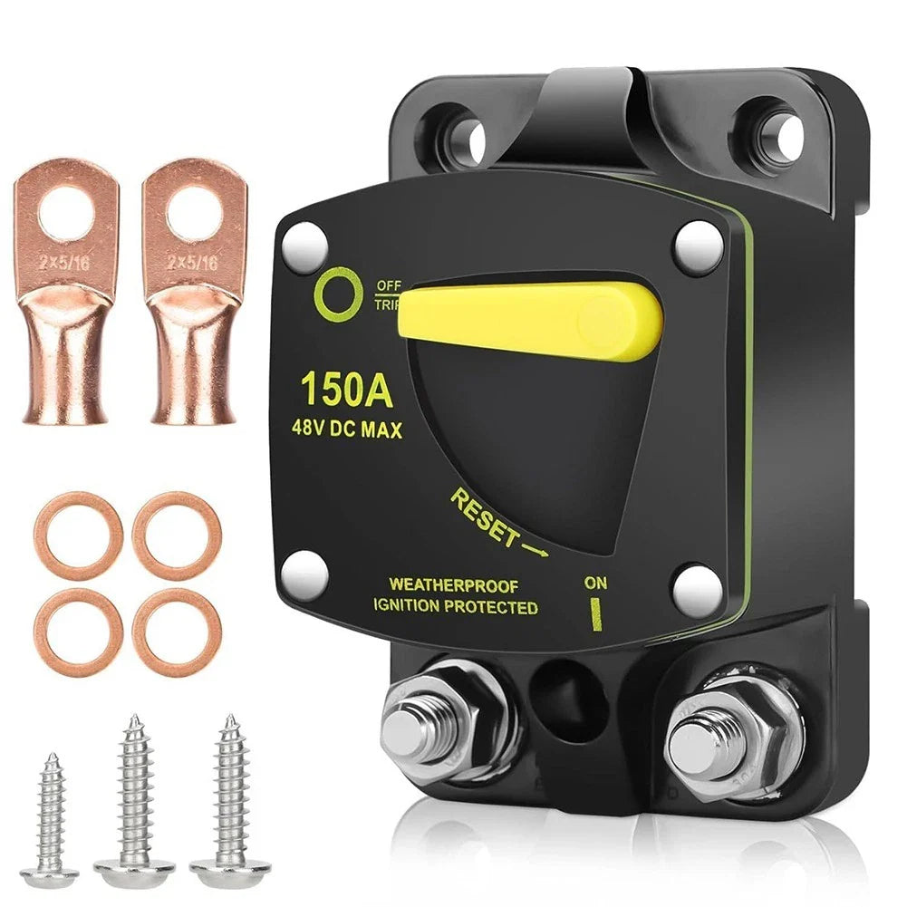 150A Circuit Breaker for Boat/RV - Manual Reset Feature