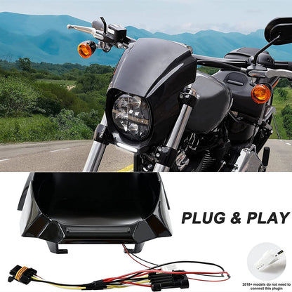 Headlight Fairing Cover W/ Light for Harley Softail (2018-2023)