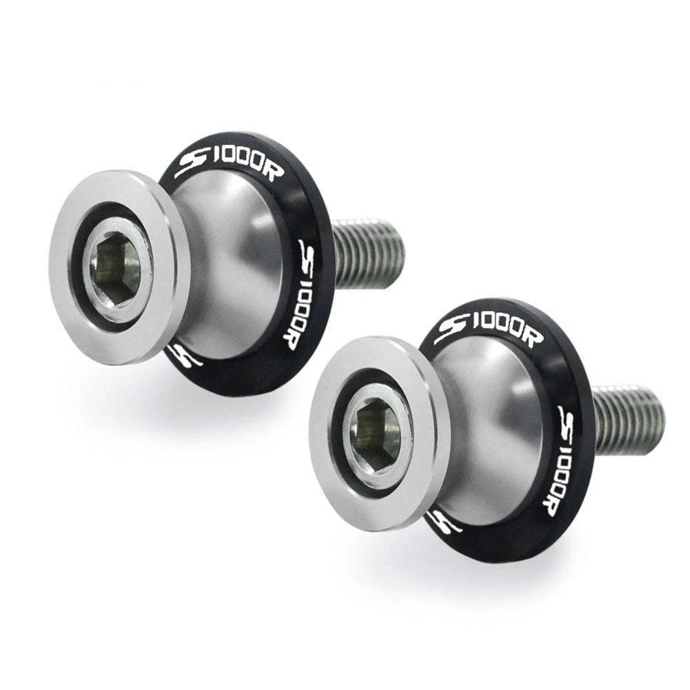 Silver Swingarm Spools for BMW S1000R S1000RR (2014-2018) - 2 x M8 Screws