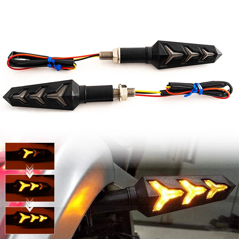LED Motorcycle Turn Signal Indicator Lights DRL Brake Lamp 2 x