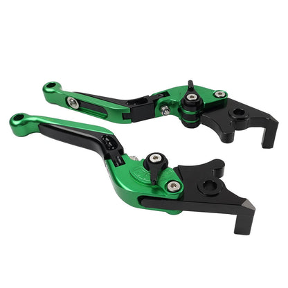 CNC Green Extendable Brake Clutch Levers for Kawasaki Ninja 125 250 (2013-2023)