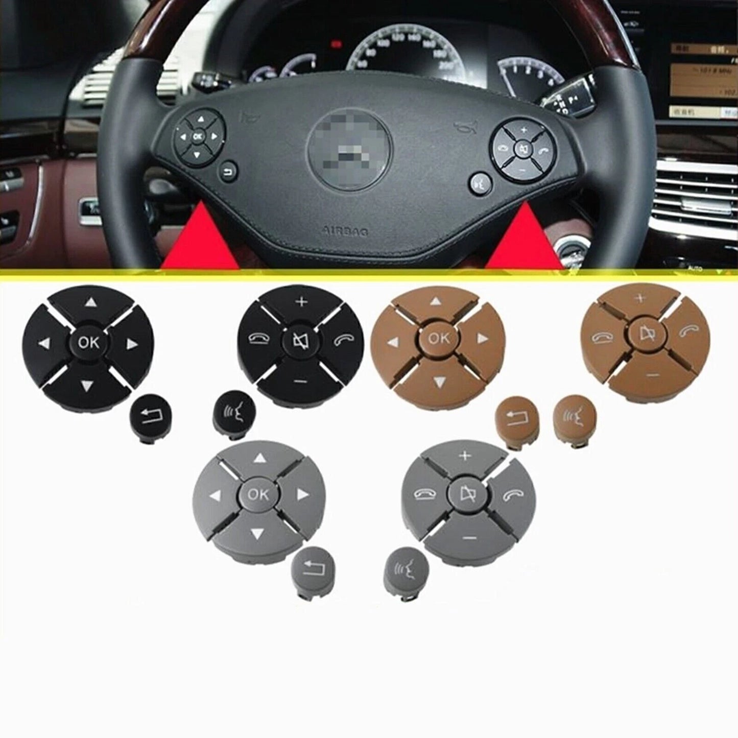 12 x Steering Wheel Switch Buttons for Mercedes Benz S Class (2009-2013)