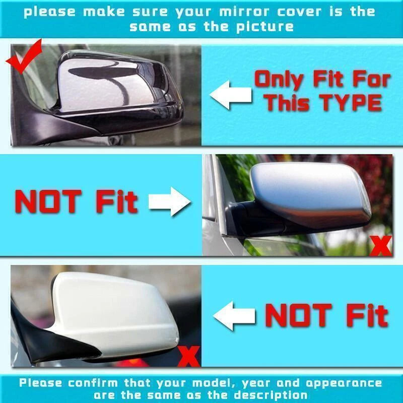 Left Rear View Mirror Cover Gloss Black for BMW E60 E61 F10 F11 F01 F02 (2008-2013)