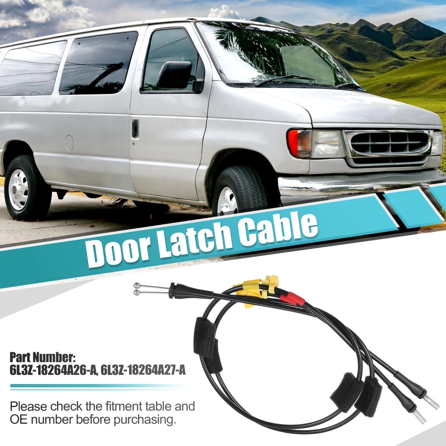 Rear Upper Door Latch Cable Set for Ford F-150 F-250 (1997-2004)
