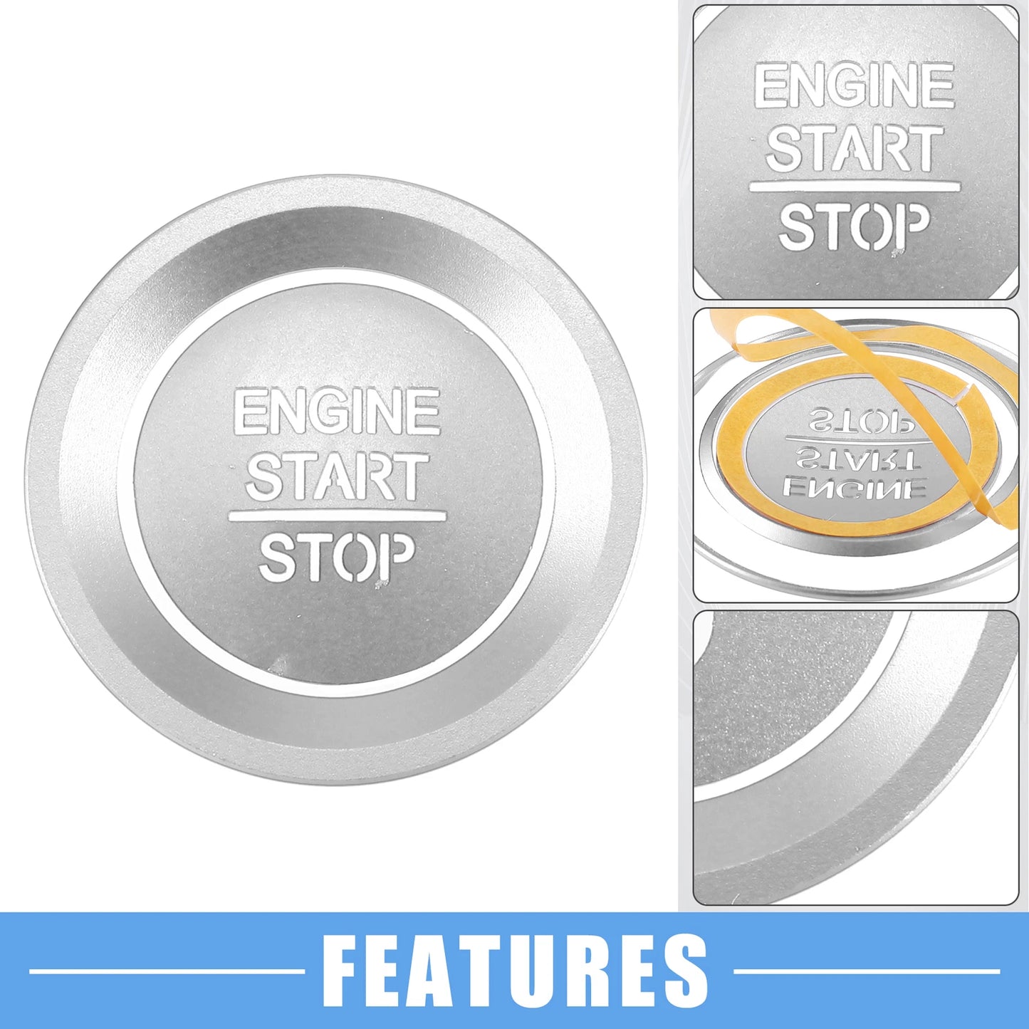 Ignition Button Sticker for Honda Accord 2018-2022 Silver Tone