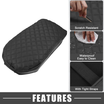 Center Console Armrest Cover for Toyota RAV4 2019-2023 Faux Leather Black