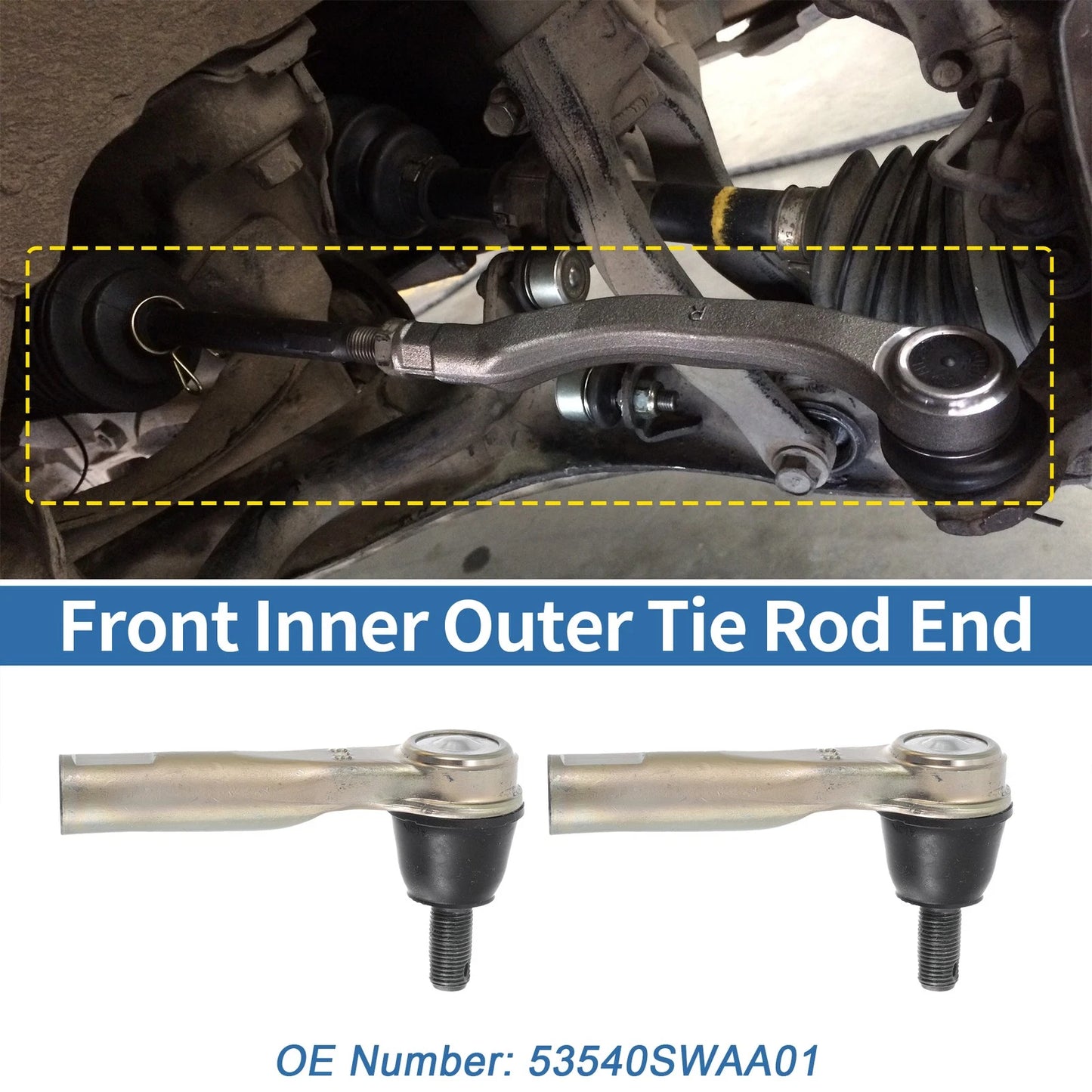 Front Outer Tie Rod End Links for Honda CR-V (2007-2011)