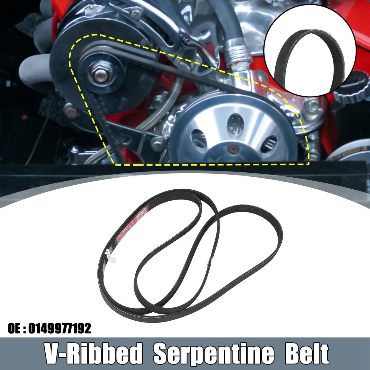 Rubber V-Ribbed Serpentine Belt 6PK2380 for Mercedes-Benz S430 (2000-2006)
